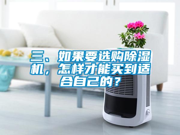 三、如果要選購除濕機，怎樣才能買到適合自己的？