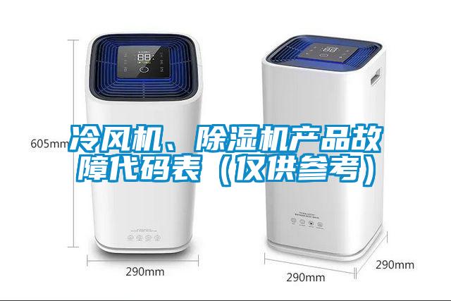冷風(fēng)機(jī)、除濕機(jī)產(chǎn)品故障代碼表（僅供參考）