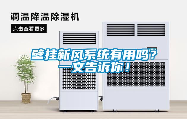 壁掛新風系統(tǒng)有用嗎？一文告訴你！