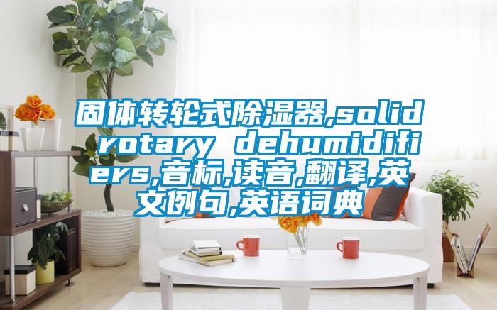 固體轉(zhuǎn)輪式除濕器,solid rotary dehumidifiers,音標(biāo),讀音,翻譯,英文例句,英語(yǔ)詞典