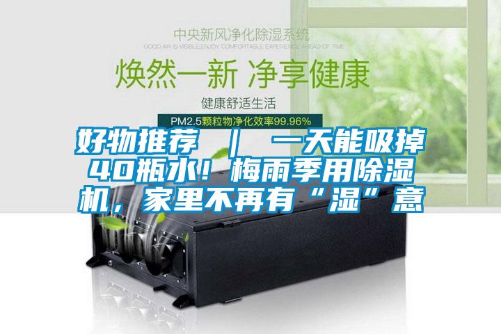 好物推薦 ｜ 一天能吸掉40瓶水！梅雨季用除濕機(jī)，家里不再有“濕”意
