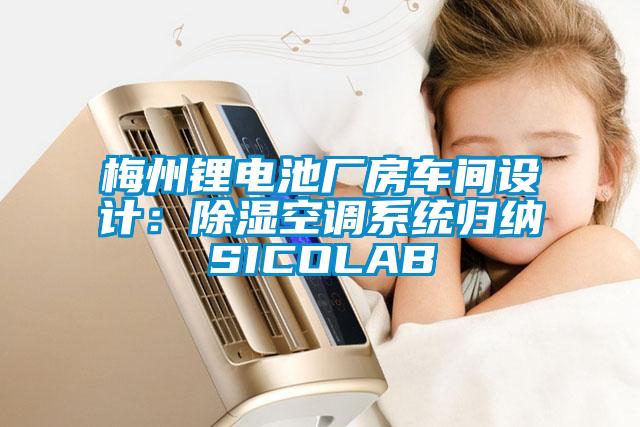 梅州鋰電池廠房車間設(shè)計(jì)：除濕空調(diào)系統(tǒng)歸納SICOLAB