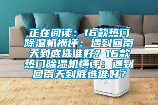 正在閱讀：16款熱門除濕機(jī)橫評：遇到回南天到底選誰好？16款熱門除濕機(jī)橫評：遇到回南天到底選誰好？